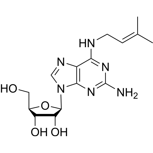 2-Amino-N-(3-methyl-2-buten-1-yl)adenosine 16051-64-2